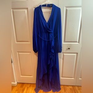 Fashion Nova Long Beautiful Blue Gown Size Large